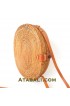 Ata rattan oval round leather clip bags 